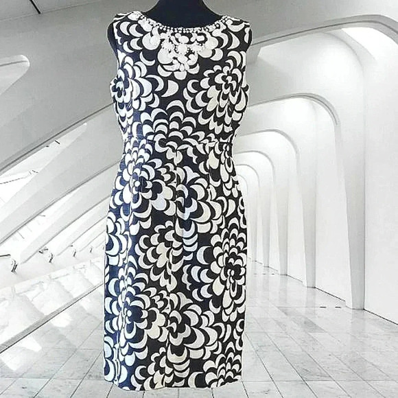 Floral Linen Small Chic Career Modern Midi Resort Night Out Dress - Picture 1 of 7